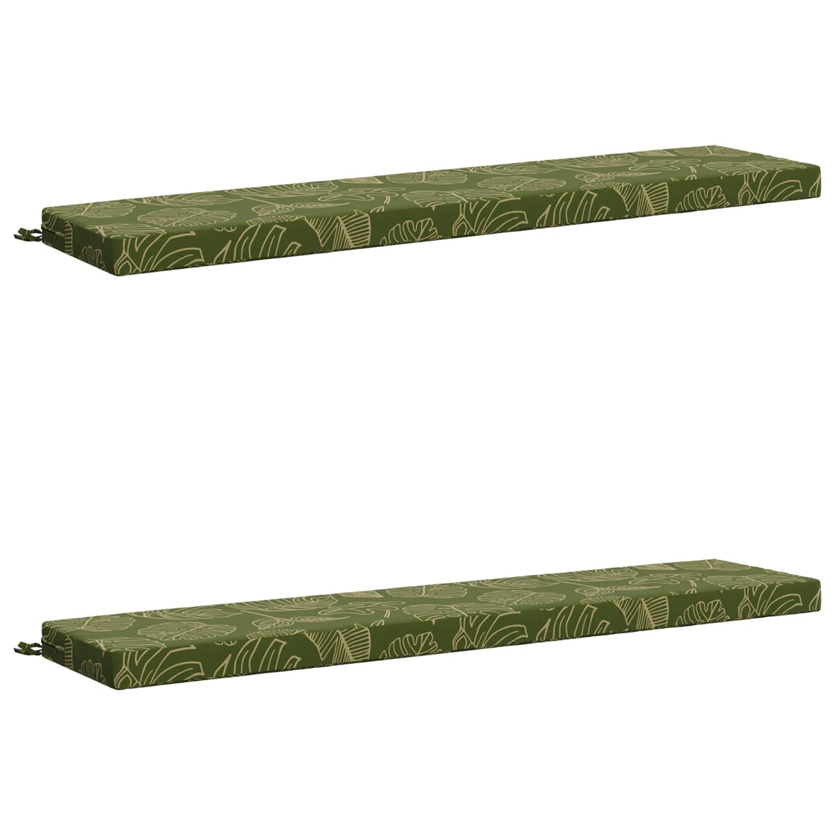 2-Piece Bench Cushions SOEST 2 pcs 100% Polyester Leaf Design