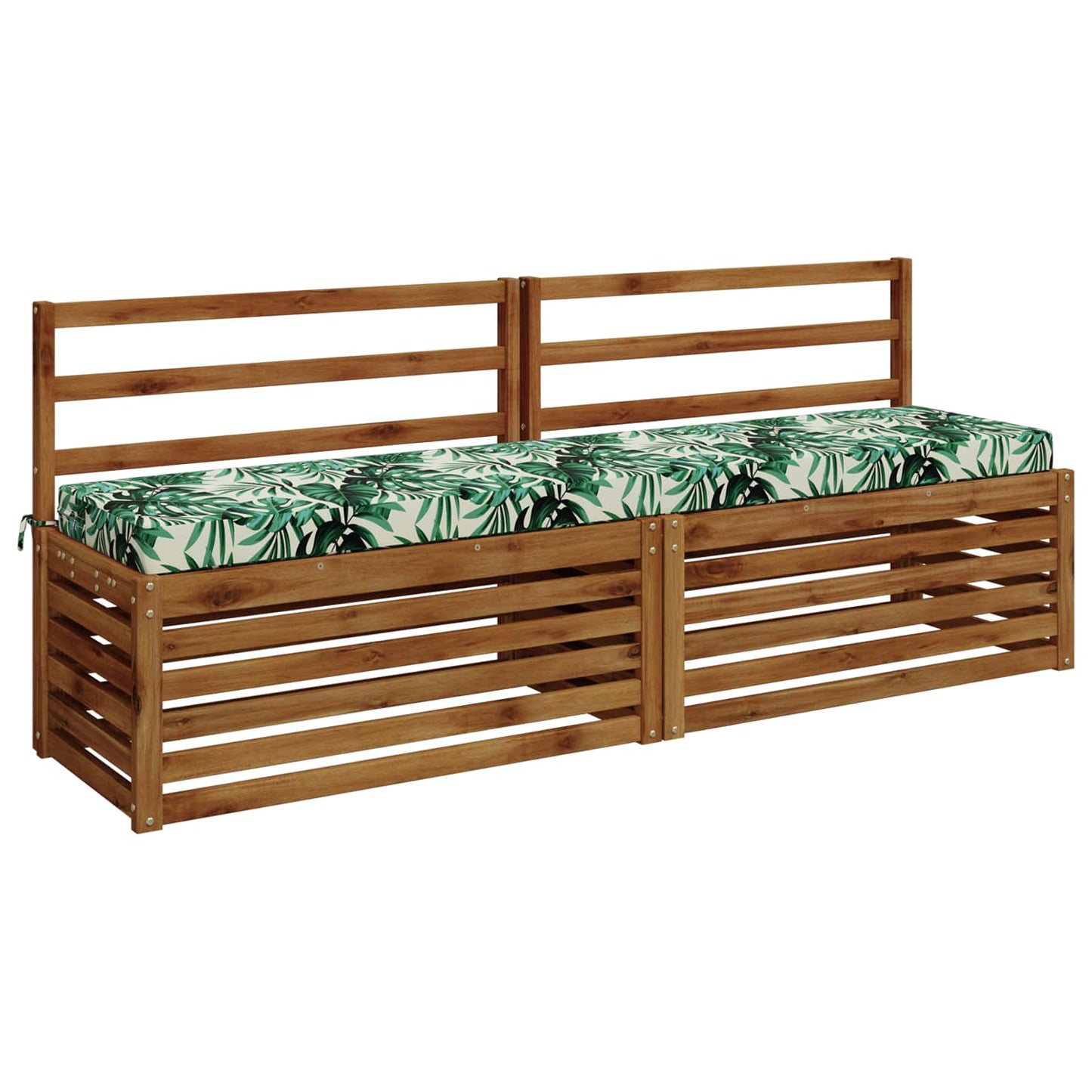 Bench Cushion SOEST 100% Polyester Leaf Pattern 200 x 40 x 8 cm
