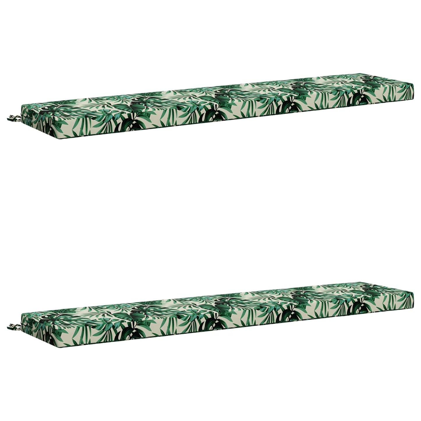 2-Piece Bench Cushions SOEST 2 pcs 100% Polyester Leaf Pattern