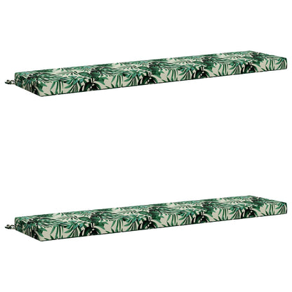 2-Piece Bench Cushions SOEST 2 pcs 100% Polyester Leaf Pattern
