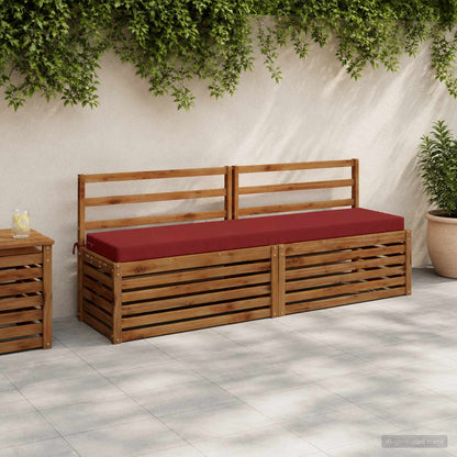 Bench Cushion SOEST 100% Polyester Wine Red 200 x 40 x 8 cm