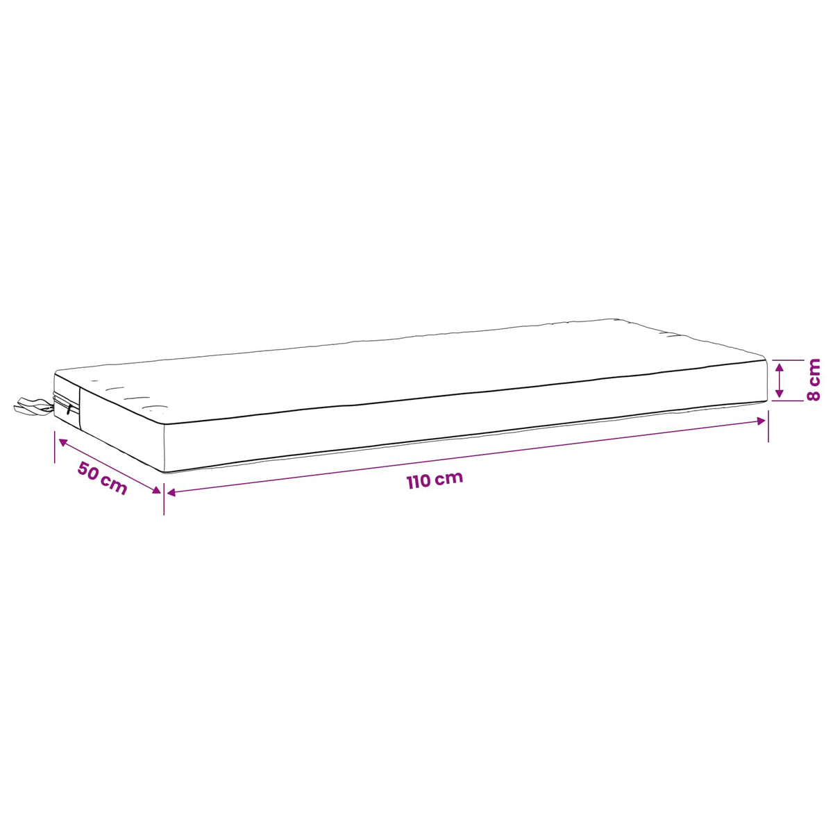 Bench Cushion SOEST 100% Polyester Olive Green 110 x 50 x 8 cm