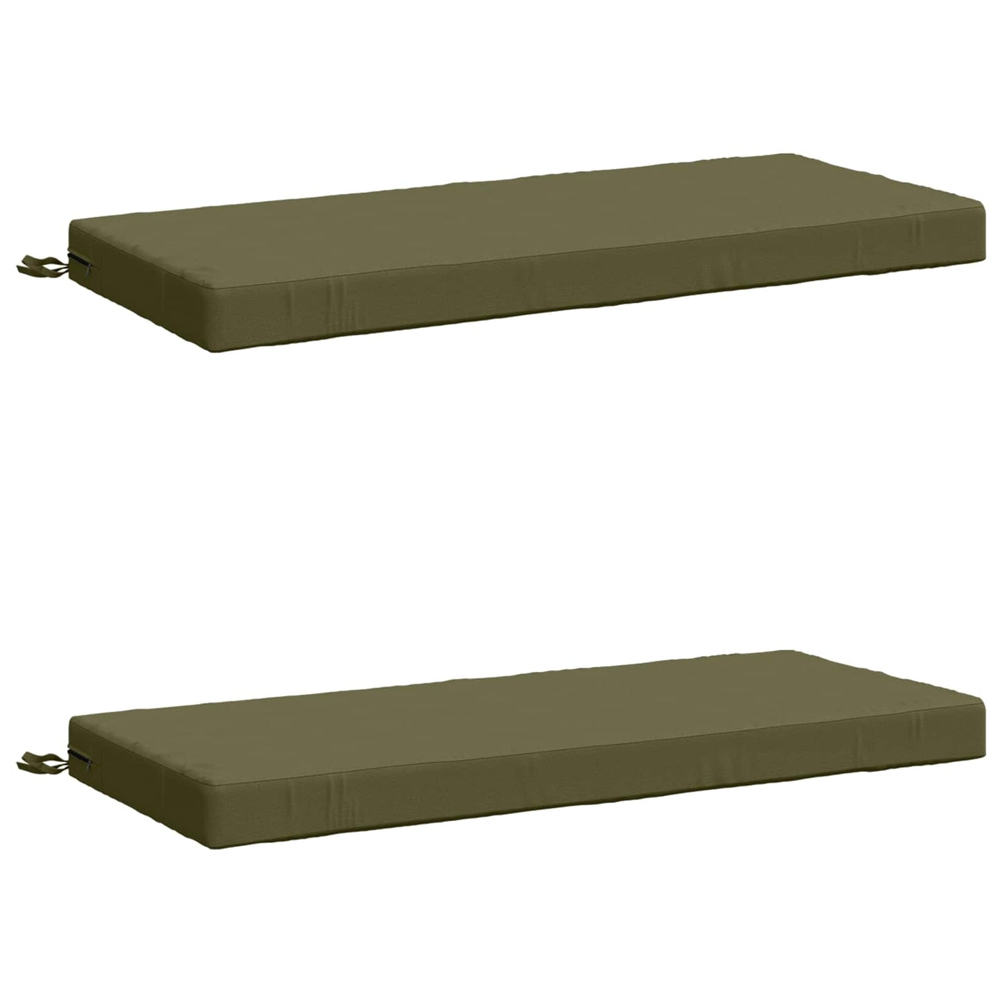 2-Piece Bench Cushions SOEST 2 pcs 100% Polyester Olive Green