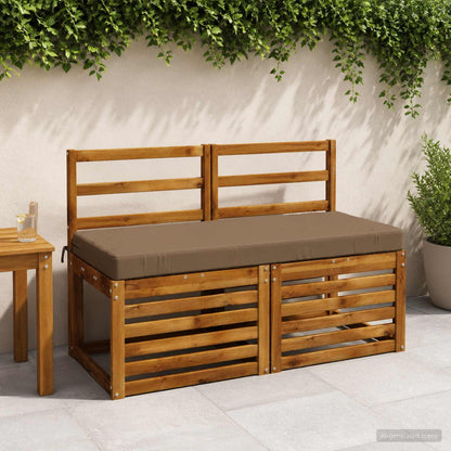 2-Piece Bench Cushions SOEST 2 pcs 100% Polyester Taupe