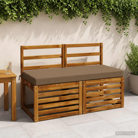 Bench Cushion SOEST 100% Polyester Taupe 110 x 50 x 8 cm