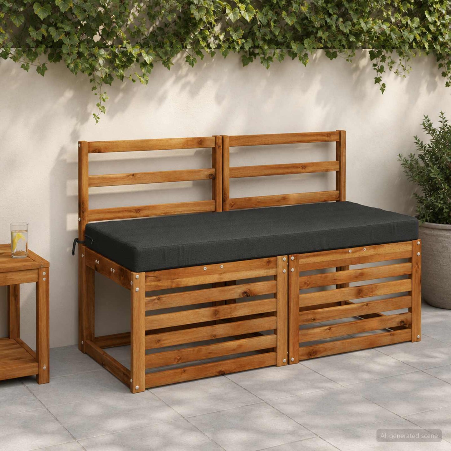 2-Piece Bench Cushions SOEST 2 pcs 100% Polyester Anthracite