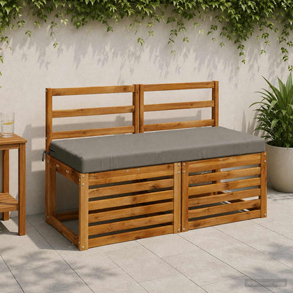 Bench Cushion SOEST 100% Polyester Grey 110 x 50 x 8 cm