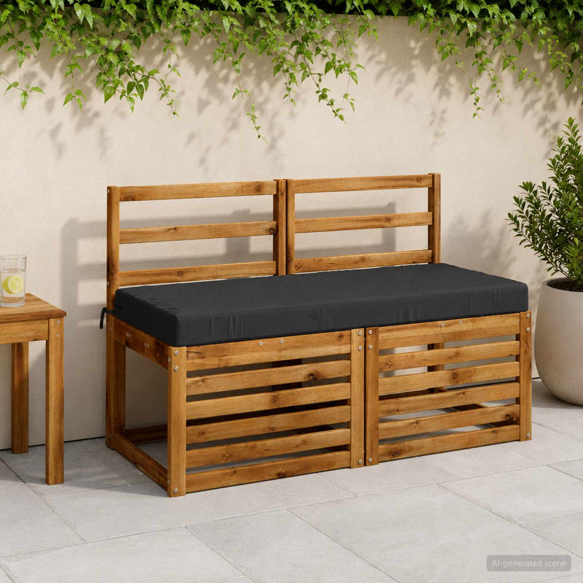 2-Piece Bench Cushions SOEST 2 pcs 100% Polyester Anthracite