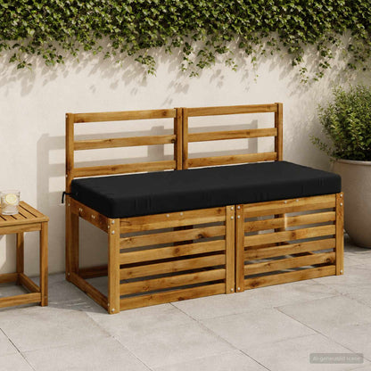 Bench Cushion SOEST 100% Polyester Black 120 x 50 x 8 cm