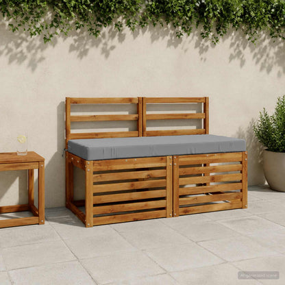 Bench Cushion SOEST 100% Polyester Grey 110 x 50 x 8 cm