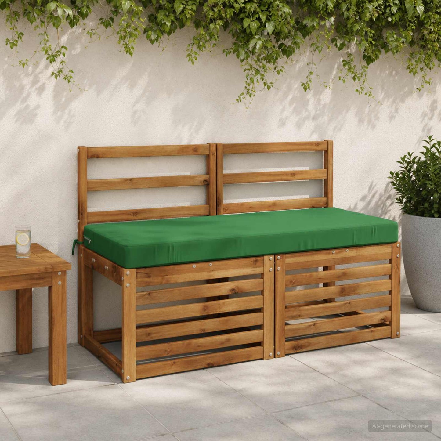 2-Piece Bench Cushions SOEST 2 pcs 100% Polyester Green