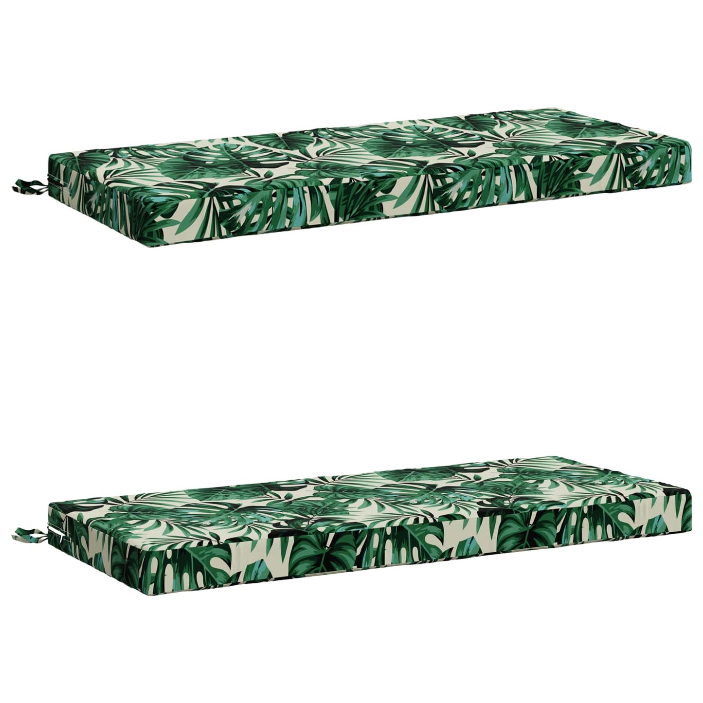 2-Piece Bench Cushions SOEST 2 pcs 100% Polyester Leaf Pattern