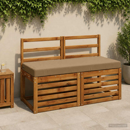 2-Piece Bench Cushions SOEST 2 pcs 100% Polyester Taupe