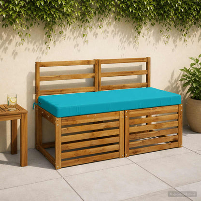 2-Piece Bench Cushions SOEST 2 pcs 100% Polyester Turquoise