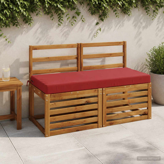 Bench Cushion SOEST 100% Polyester Wine Red 110 x 50 x 8 cm