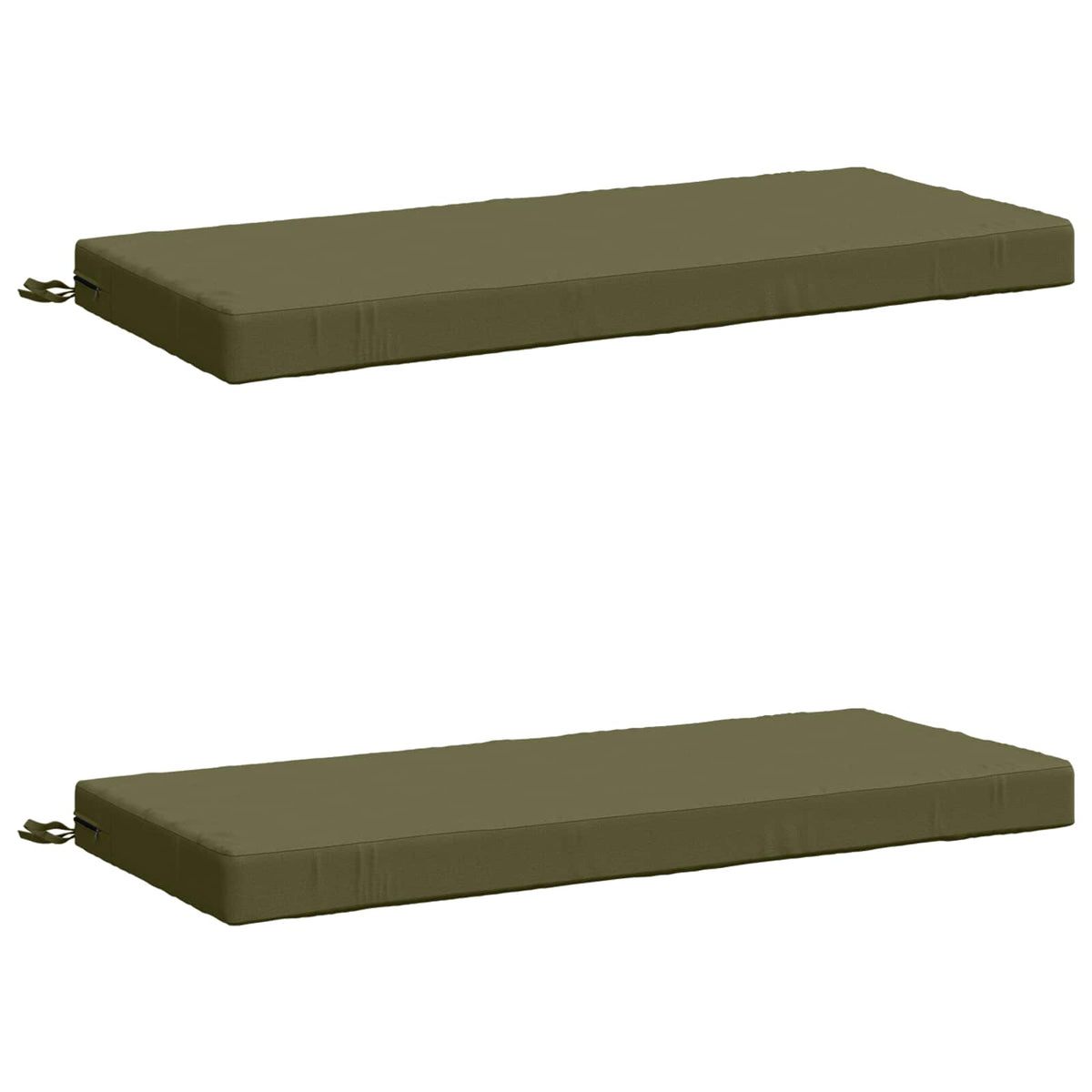 2-Piece Bench Cushions SOEST 2 pcs 100% Polyester Olive Green