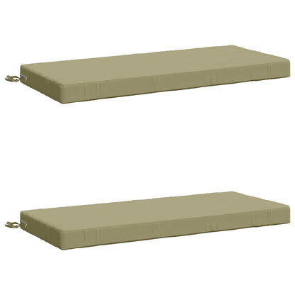 2-Piece Bench Cushions SOEST 2 pcs 100% Polyester Light Green