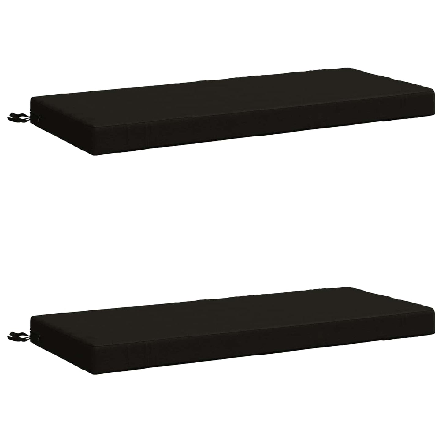 2-Piece Bench Cushions SOEST 2 pcs 100% Polyester Black