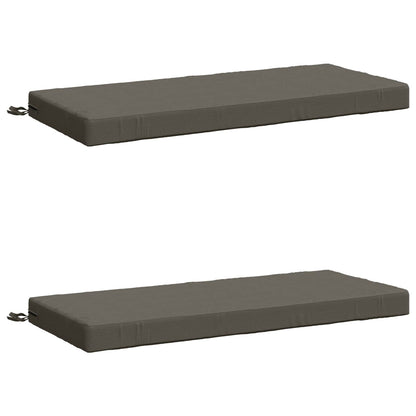 2-Piece Bench Cushions SOEST 2 pcs 100% Polyester Grey