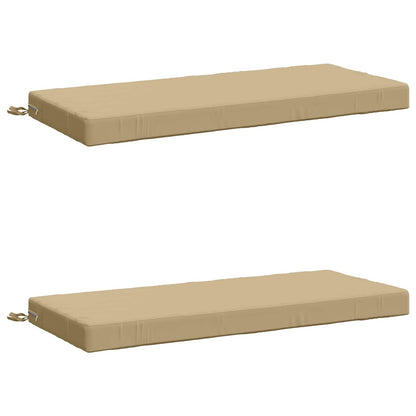 2-Piece Bench Cushions SOEST 2 pcs 100% Polyester Beige