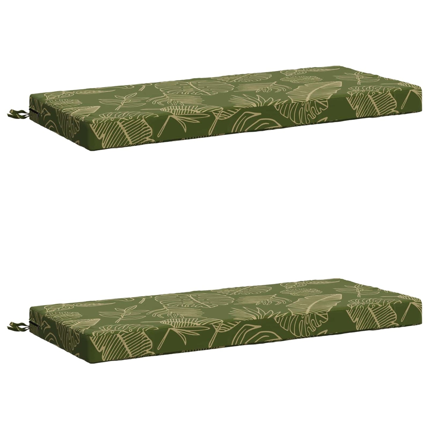 2-Piece Bench Cushions SOEST 2 pcs 100% Polyester Leaf Design