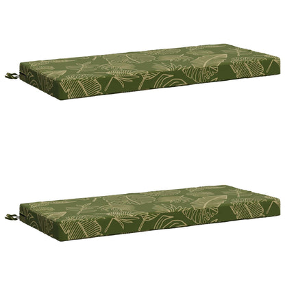 2-Piece Bench Cushions SOEST 2 pcs 100% Polyester Leaf Design