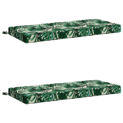 2-Piece Bench Cushions SOEST 2 pcs 100% Polyester Leaf Pattern