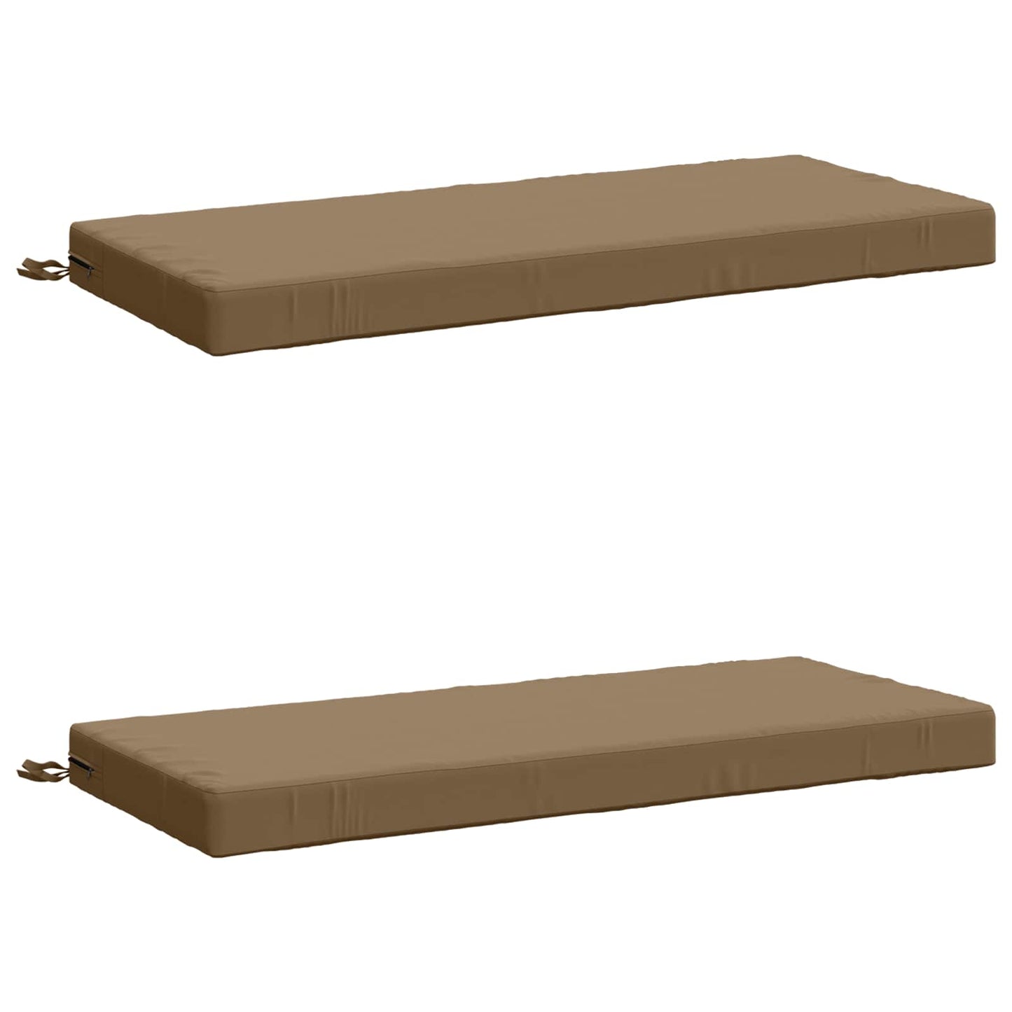 2-Piece Bench Cushions SOEST 2 pcs 100% Polyester Taupe