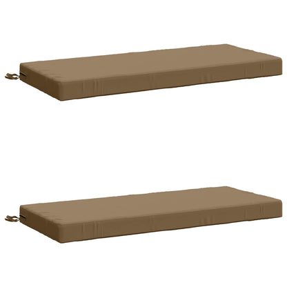 2-Piece Bench Cushions SOEST 2 pcs 100% Polyester Taupe
