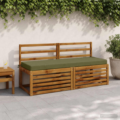 2-Piece Bench Cushions SOEST 2 pcs 100% Polyester Olive Green