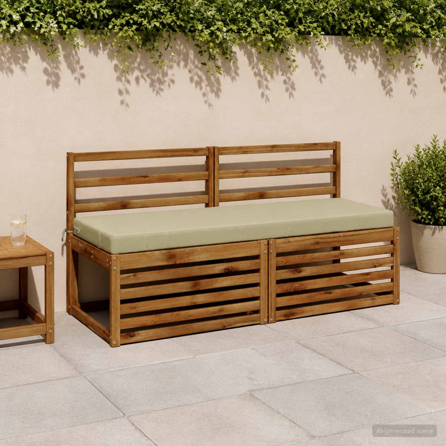 2-Piece Bench Cushions SOEST 2 pcs 100% Polyester Light Green