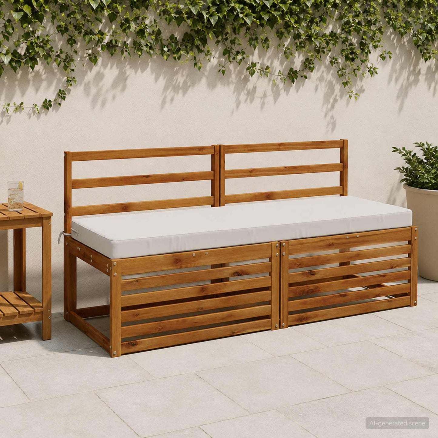 2-Piece Bench Cushions SOEST 2 pcs 100% Polyester White