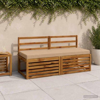 2-Piece Bench Cushions SOEST 2 pcs 100% Polyester Sand