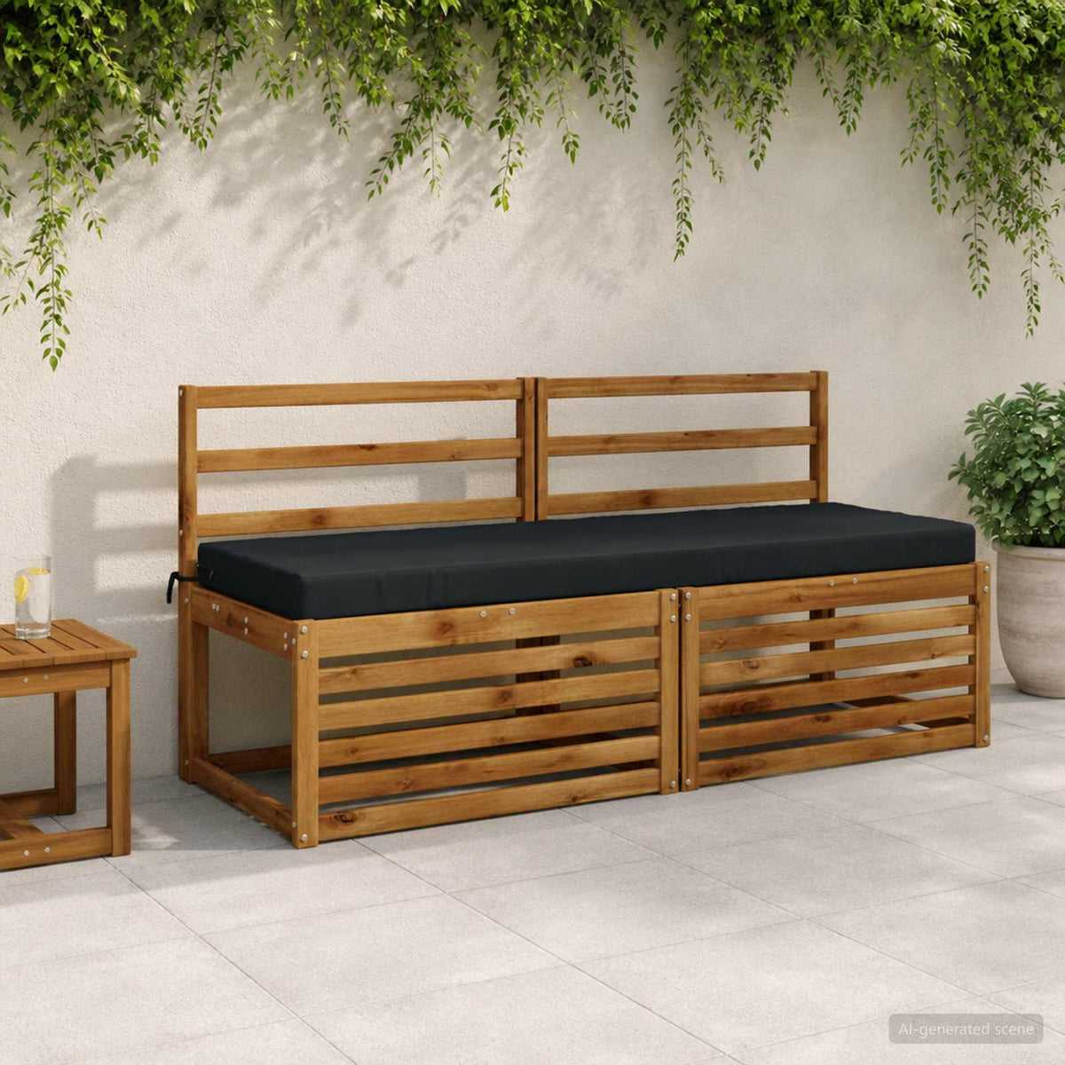 2-Piece Bench Cushions SOEST 2 pcs 100% Polyester Dark Blue