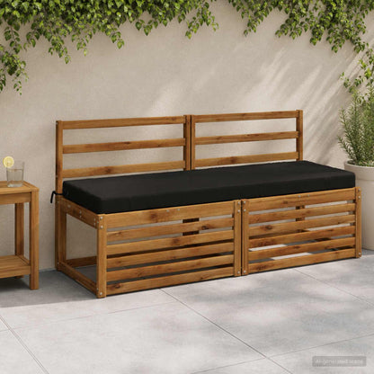 Bench Cushion SOEST 100% Polyester Black 150 x 50 x 8 cm