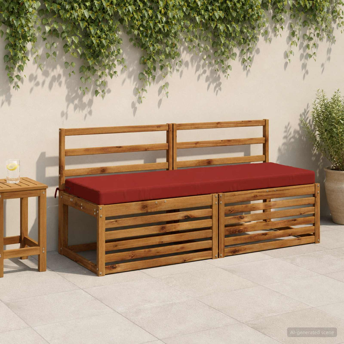 2-Piece Bench Cushions SOEST 2 pcs 100% Polyester Red