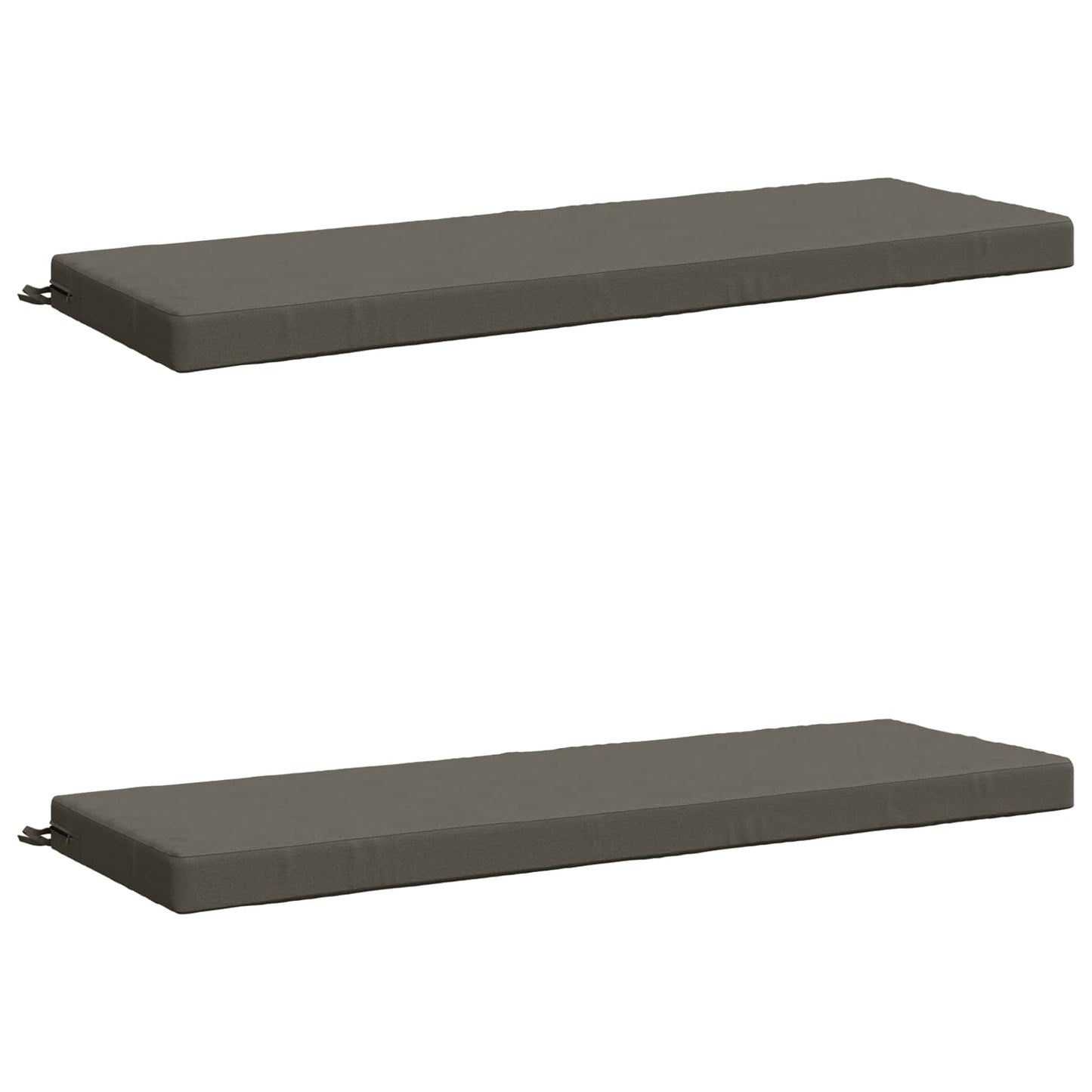 2-Piece Bench Cushions SOEST 2 pcs 100% Polyester Grey