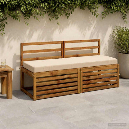2-Piece Bench Cushions SOEST 2 pcs 100% Polyester Cream