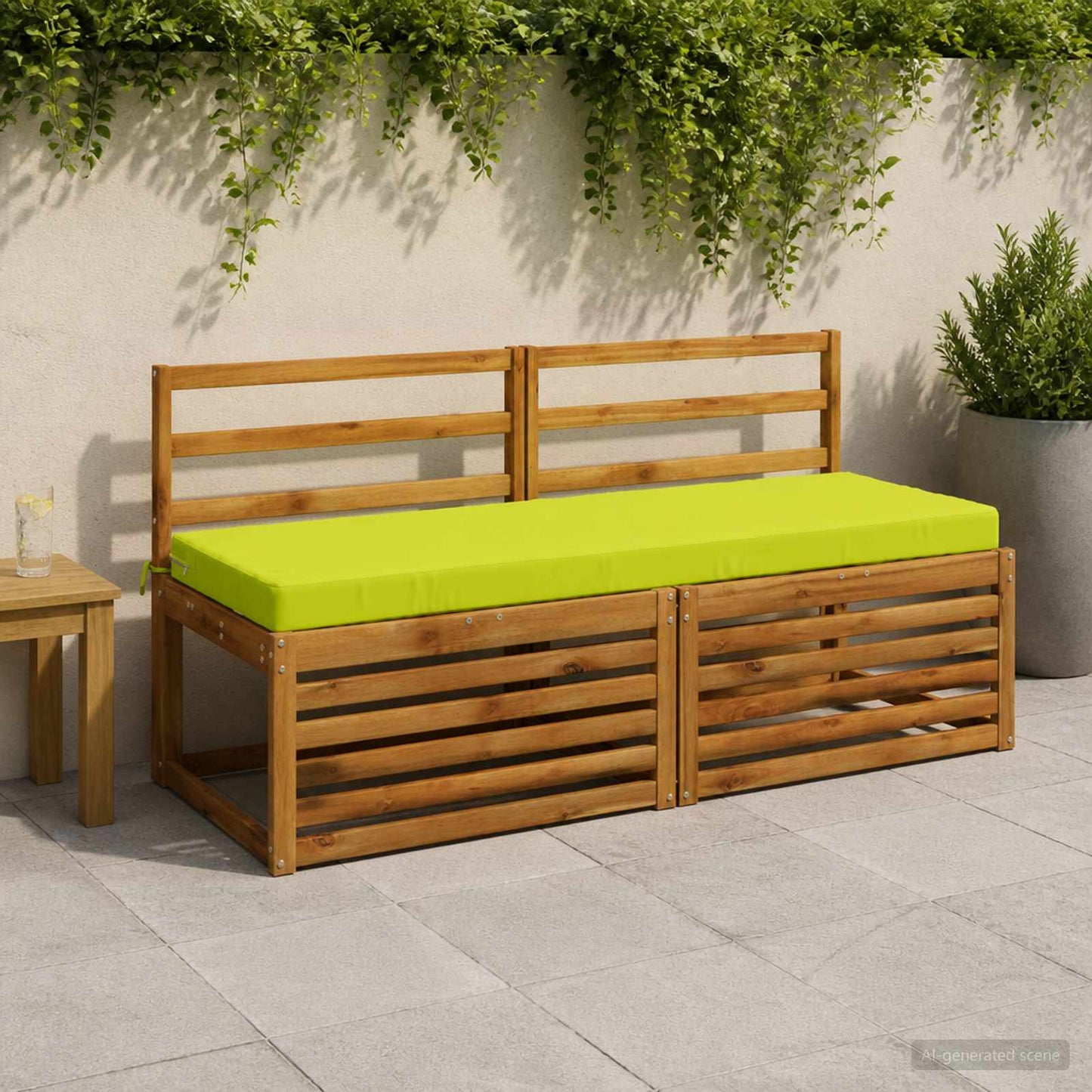 2-Piece Bench Cushions SOEST 2 pcs 100% Polyester Bright Green