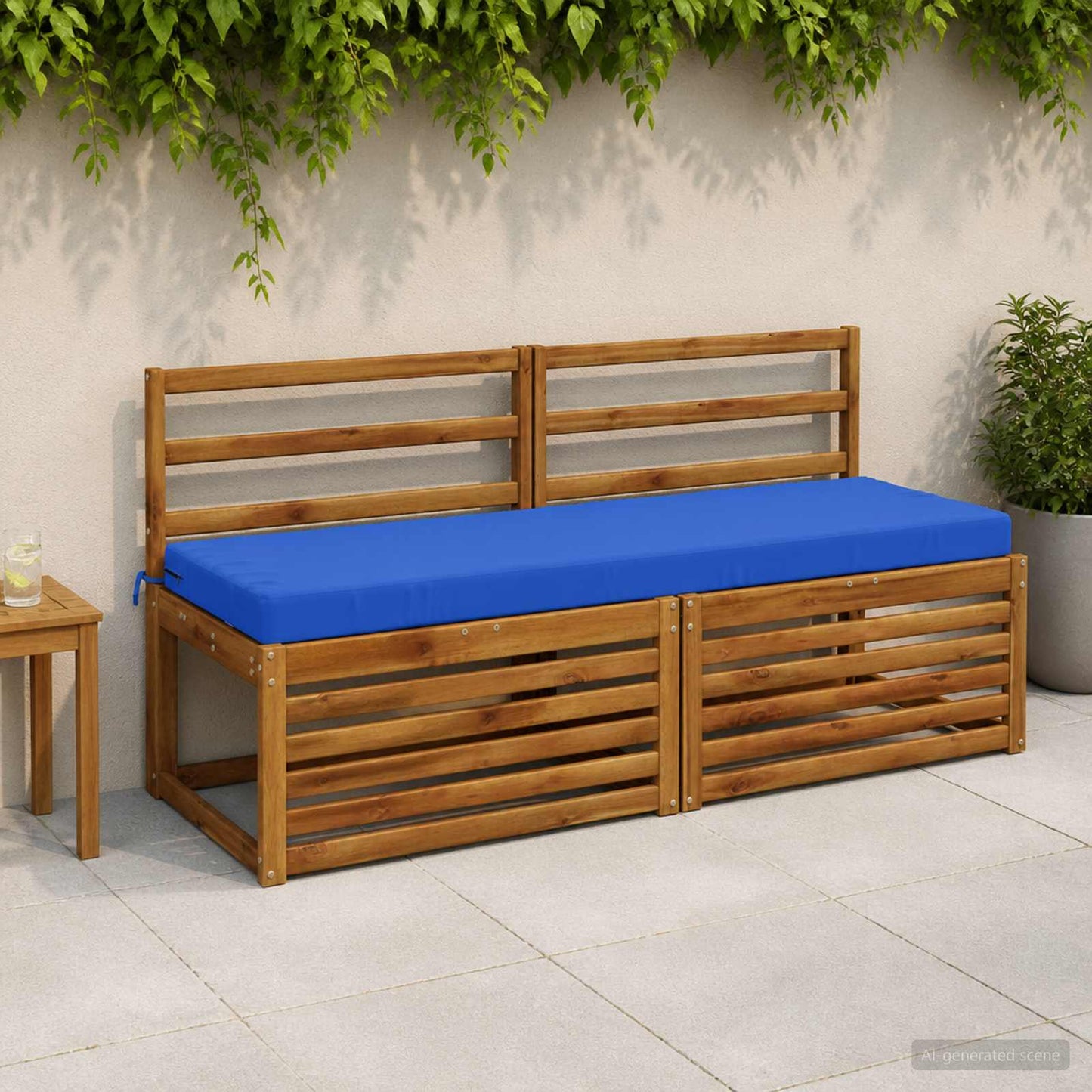 Bench Cushion SOEST 100% Polyester Royal Blue 140 x 50 x 8 cm