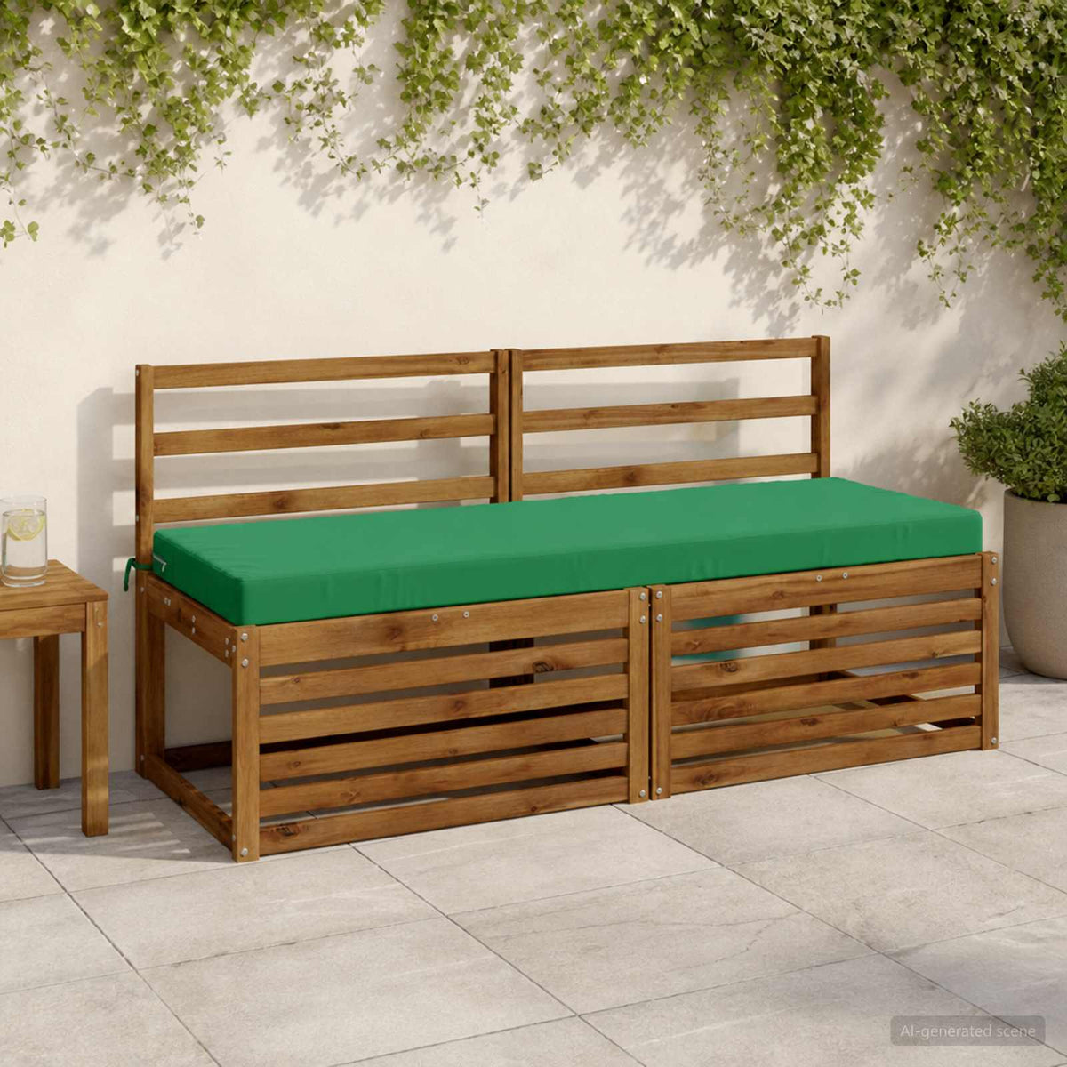 Bench Cushion SOEST 100% Polyester Green 140 x 50 x 8 cm