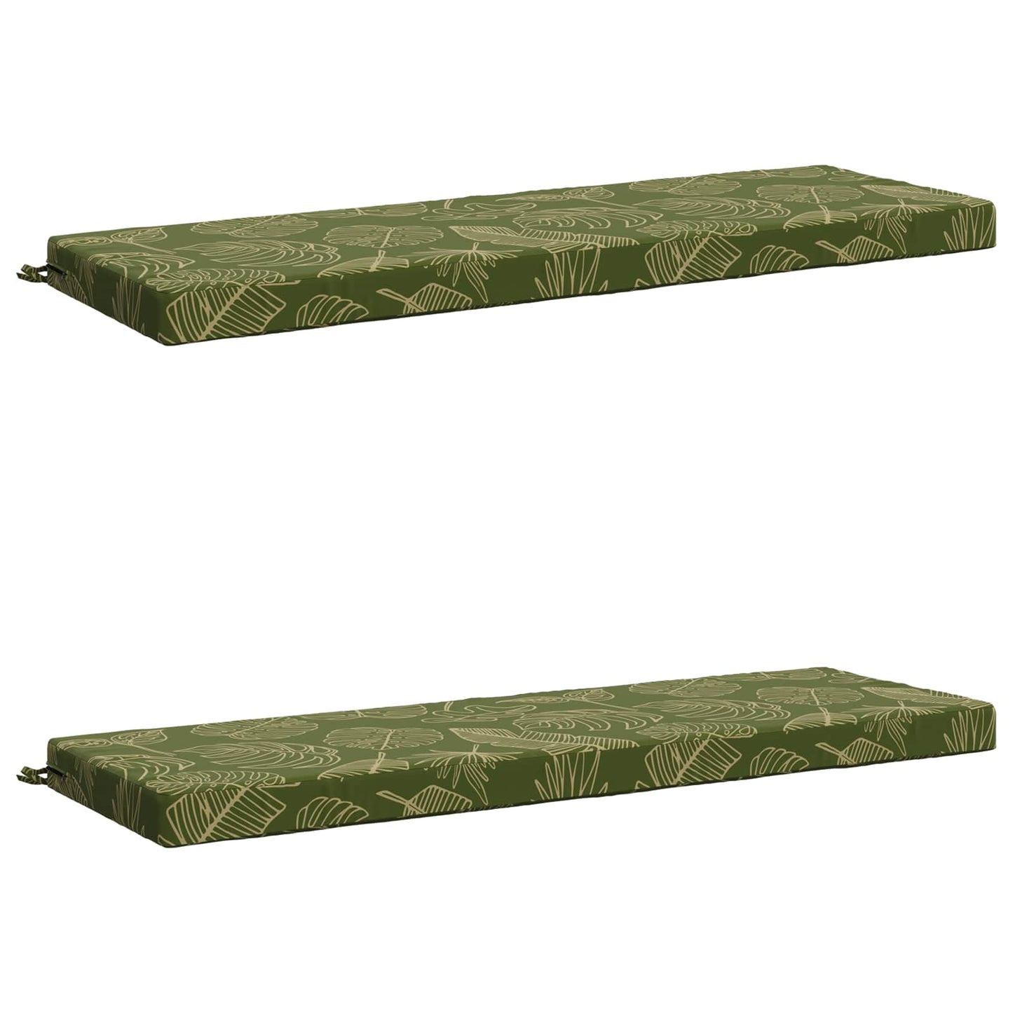 2-Piece Bench Cushions SOEST 2 pcs 100% Polyester Leaf Design