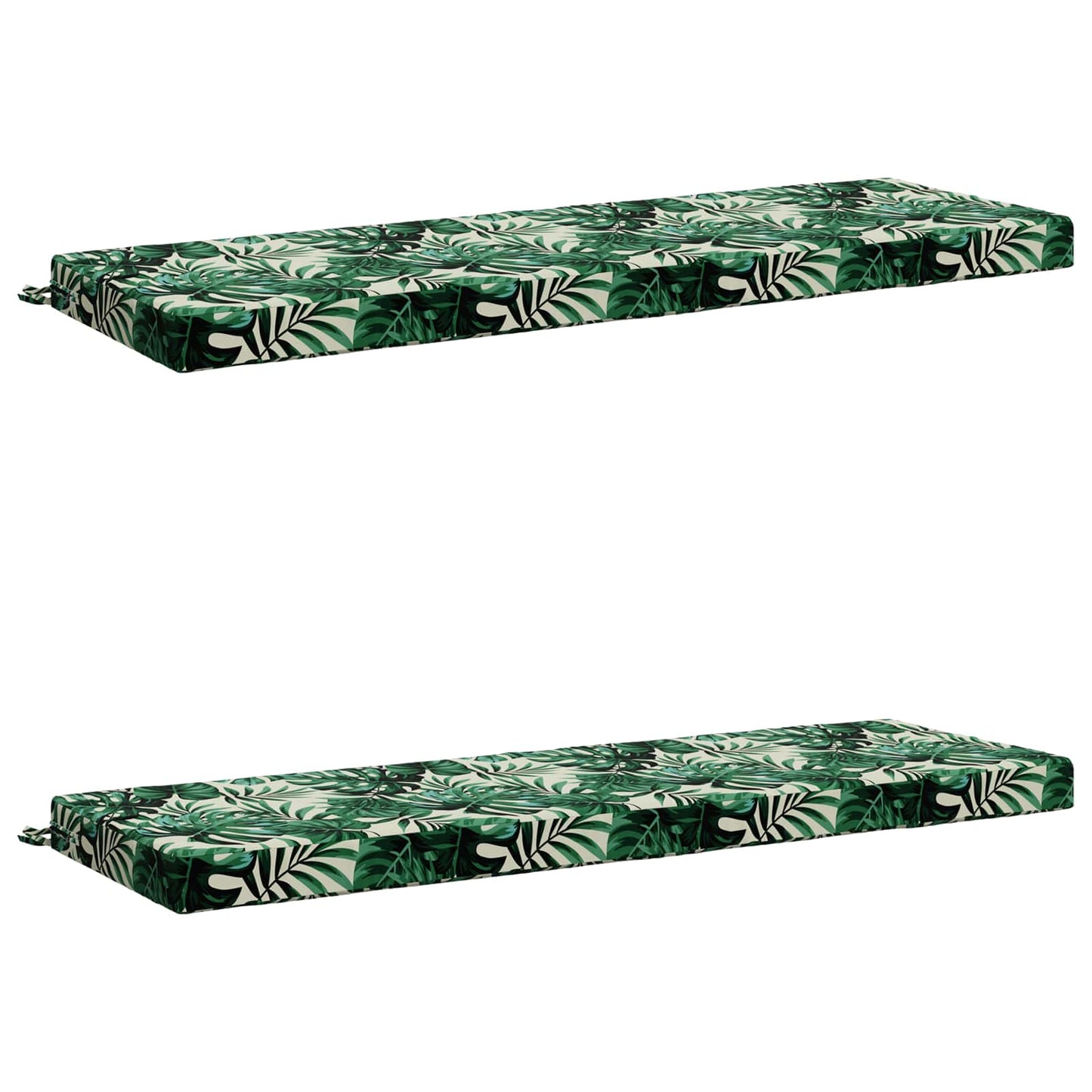 2-Piece Bench Cushions SOEST 2 pcs 100% Polyester Leaf Pattern