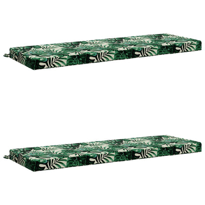 2-Piece Bench Cushions SOEST 2 pcs 100% Polyester Leaf Pattern