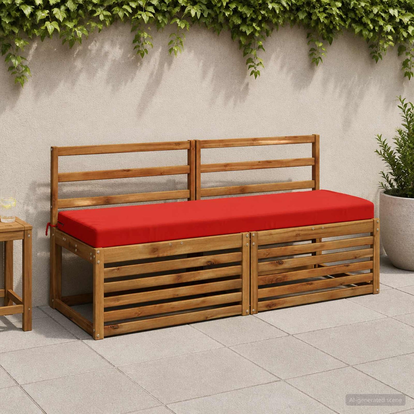 2-Piece Bench Cushions SOEST 2 pcs 100% Polyester Red