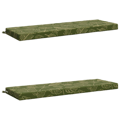 2-Piece Bench Cushions SOEST 2 pcs 100% Polyester Leaf Design