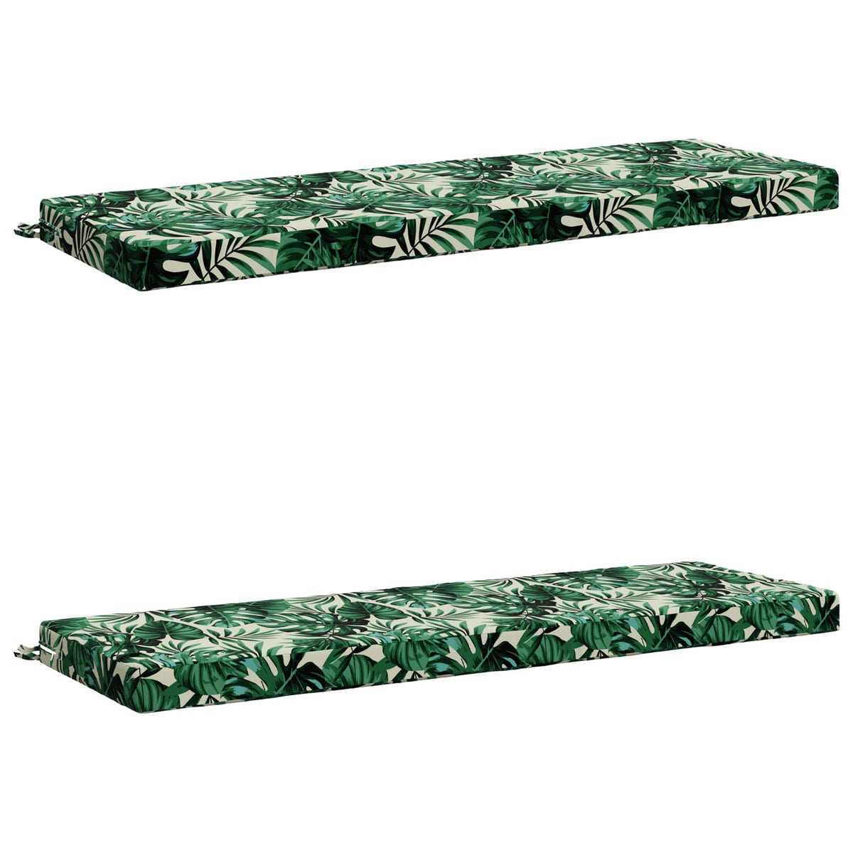 2-Piece Bench Cushions SOEST 2 pcs 100% Polyester Leaf Pattern
