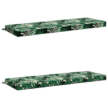 2-Piece Bench Cushions SOEST 2 pcs 100% Polyester Leaf Pattern