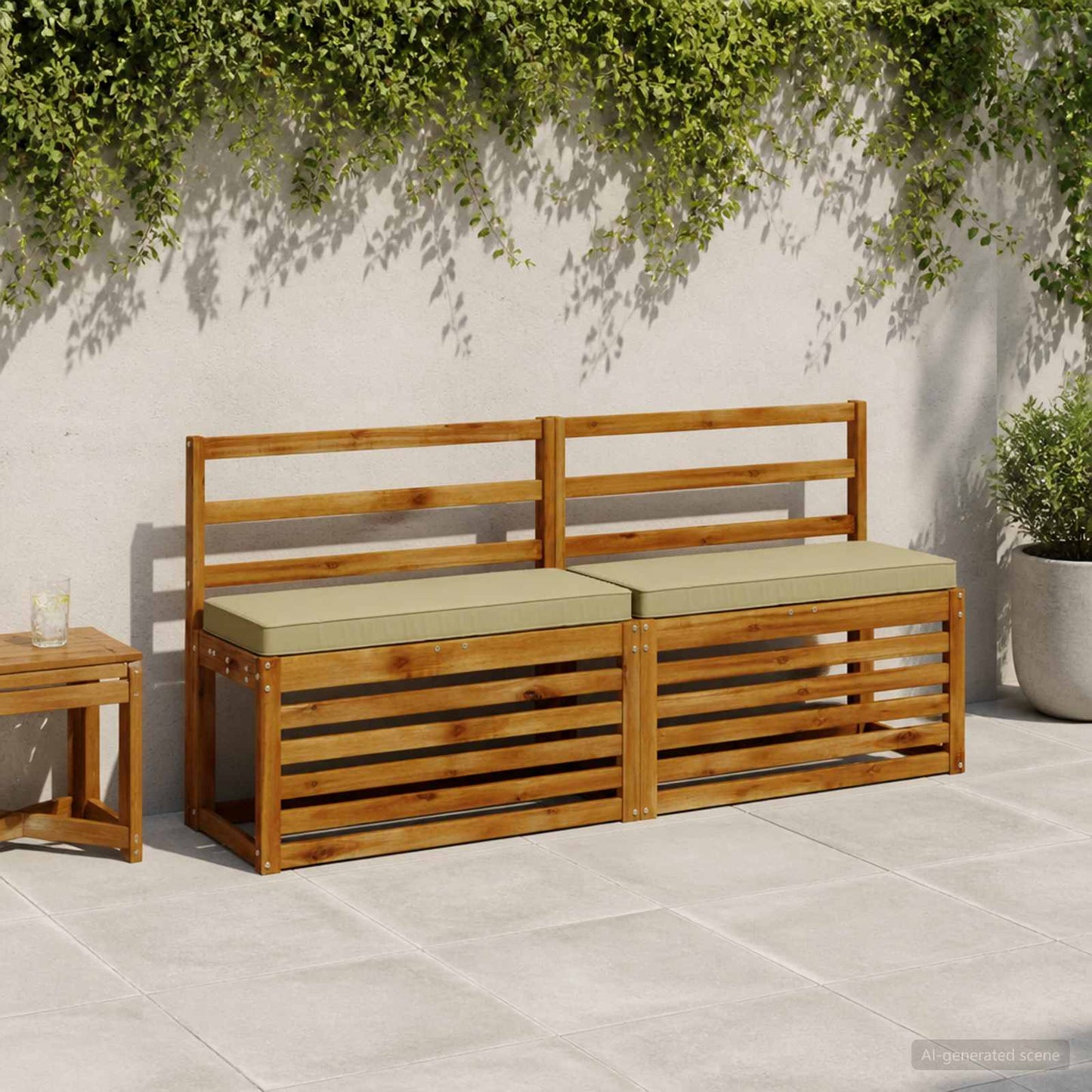 2-Piece Bench Cushions VUGHT 2 pcs 100% Polyester Light Green