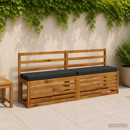 2-Piece Bench Cushions VUGHT 2 pcs 100% Polyester Dark Blue